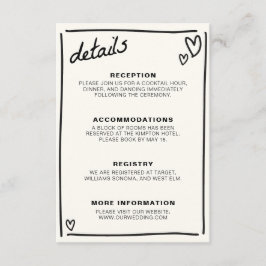 Gezeichnet Hochzeit Begleitkarte