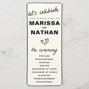 Gezeichnet Hochzeit Programm