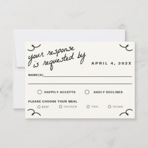 Gezeichnet Hochzeit RSVP Karte