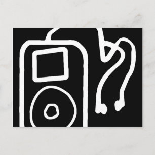 Gezeichnet iPod Black Postcards Postkarte