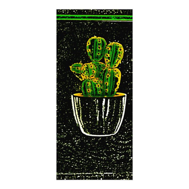 Gezeichnet Kaktus Werbekarte (Vorne)