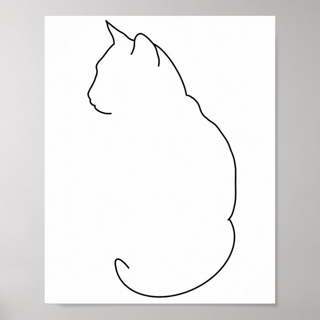 Gezeichnet Katze Poster (Vorne)