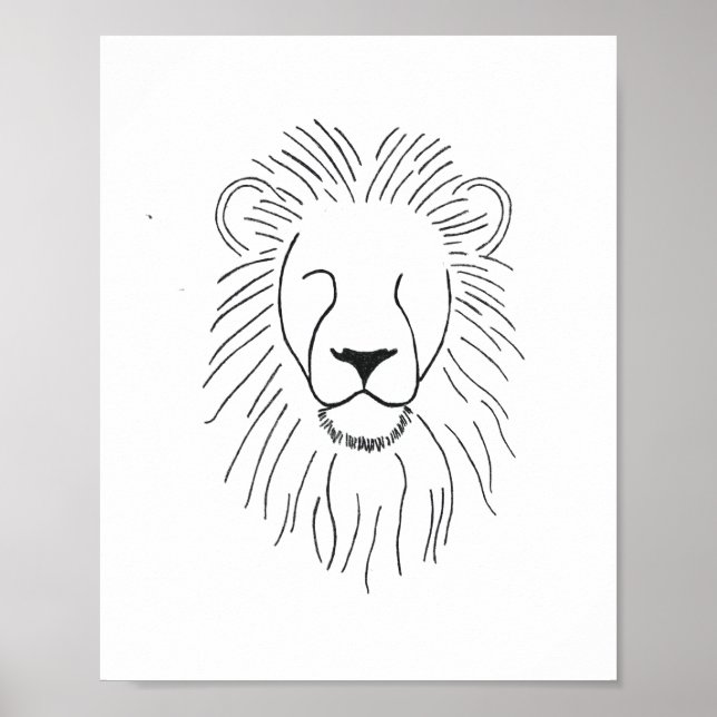 Gezeichnet Lion Poster (Vorne)