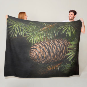Gezeichnet Pinecone und Pine Needles Fleecedecke
