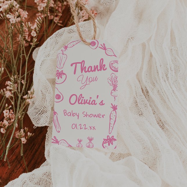 Gezeichnet Pink, örtlich gezüchtete Girly Baby Gir Geschenkanhänger (Von Creator hochgeladen)