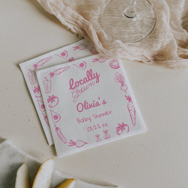 Gezeichnet Pink, örtlich gezüchtete Girly Baby Gir Serviette (Von Creator hochgeladen)