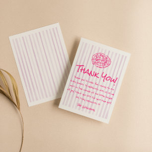 Gezeichnet Pink Pizza Special Delivery Girl Babydu Dankeskarte