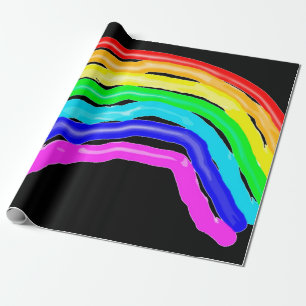 Gezeichnet Regenbogen Geschenkpapier