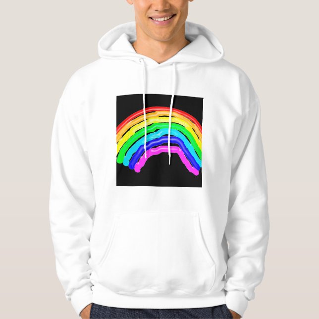 Gezeichnet Regenbogen Hoodie (Vorderseite)