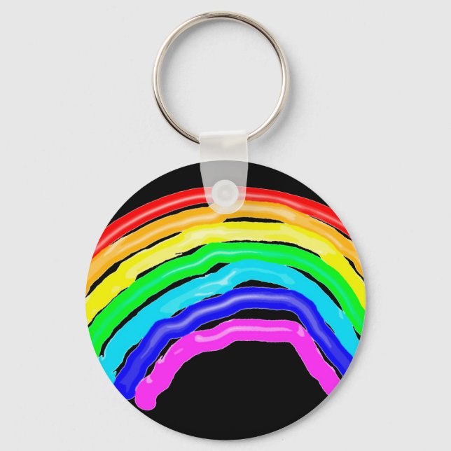 Gezeichnet Regenbogen Schlüsselanhänger (Vorderseite)