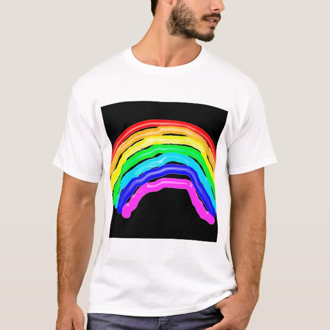 Gezeichnet Regenbogen T-Shirt (Vorderseite)