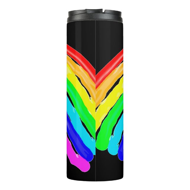 Gezeichnet Regenbogen Thermosbecher (Rückseite)