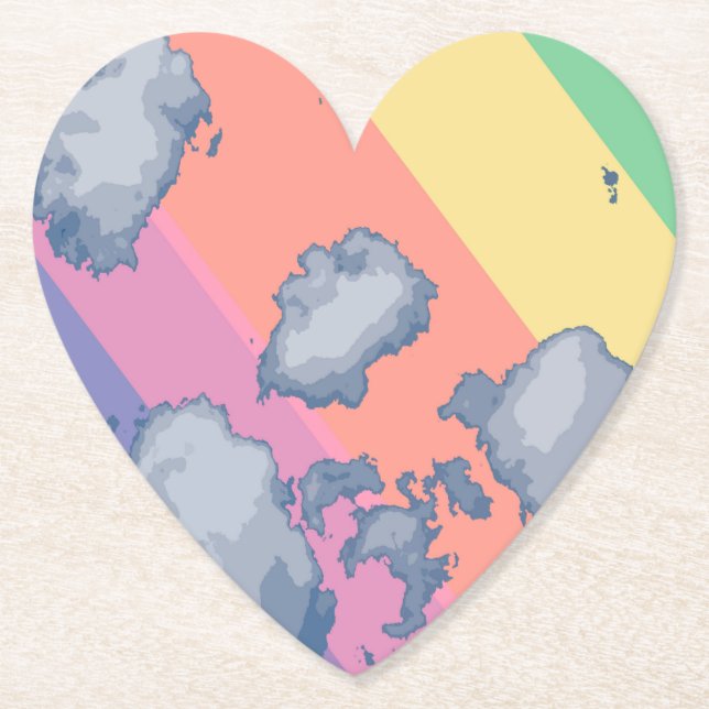 Gezeichnet Regenbogen Untersetzer (Vorderseite)