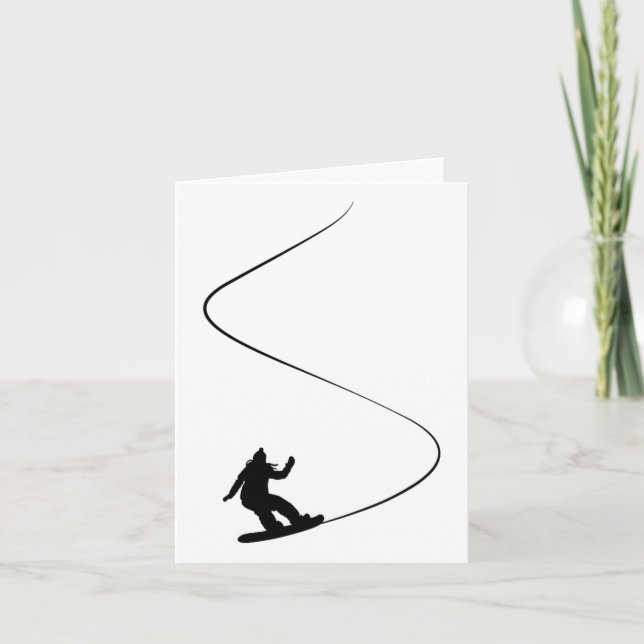 Gezeichnet Simple Snowboard Girl Karte (Vorderseite)