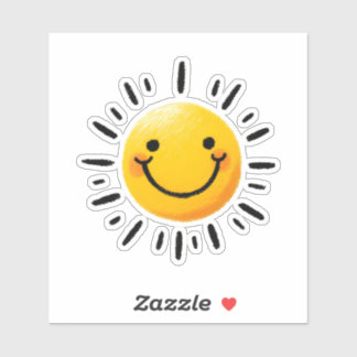 Gezeichnet Sun Aufkleber