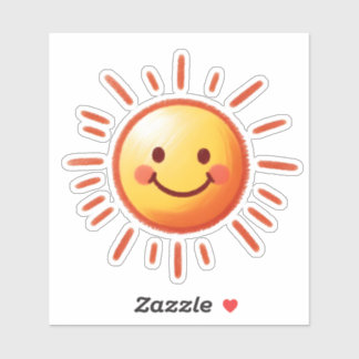 Gezeichnet Sun Aufkleber