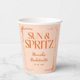Gezeichnet Sun und Spritz Bachelorette Weekend Par Pappbecher