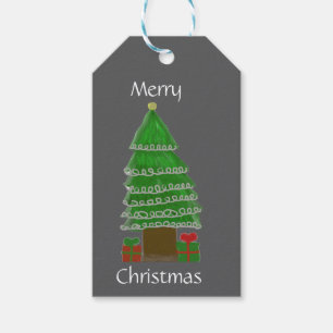 Gezeichnet Weihnachtsbaum Geschenkanhänger