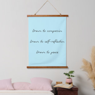 Gezeichnet zu Band in Ocean Blue mit Gedicht Wandteppich Mit Holzrahmen