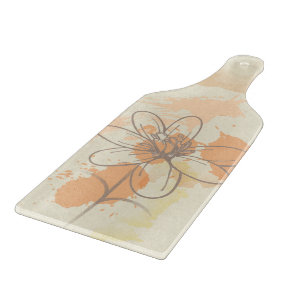 Gezeichnete Blüte auf Aquarelltafeln Schneidebrett