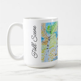Gezeichnete Herbstszene Kaffeetasse