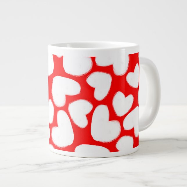 Gezeichnete Herzen 2014 Jumbo-Tasse (Vorderseite Rechts)