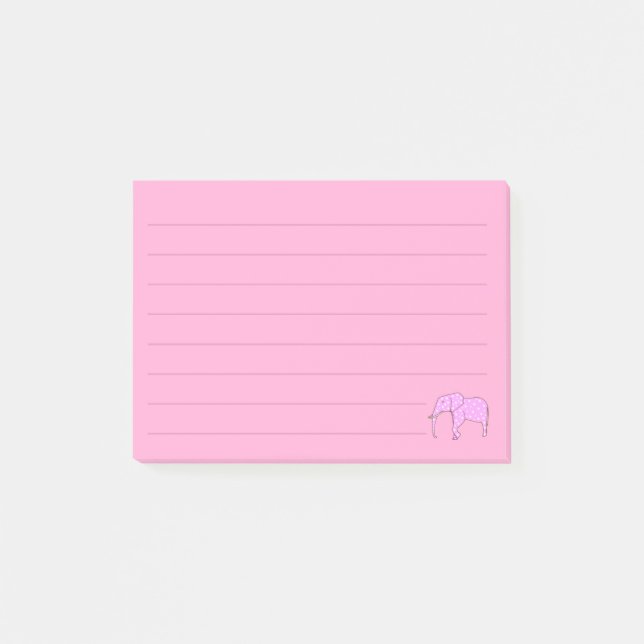 Gezeichnete weiße Tupfen-rosa Post-it Klebezettel (Vorderseite)
