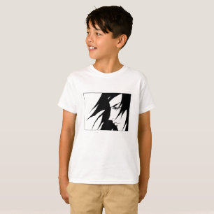 Gezeichneter Charakter mit Wind durchgebrannten T-Shirt