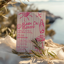 Gezeichnetes Baby an Bord Surf Sommer Mädchen Baby
