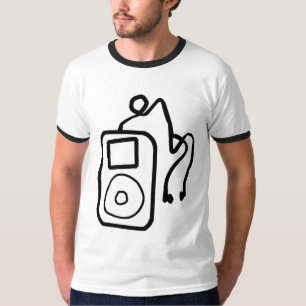 Gezeichnetes iPod-Wecker-T-Shirt-T-Shirt Shirt
