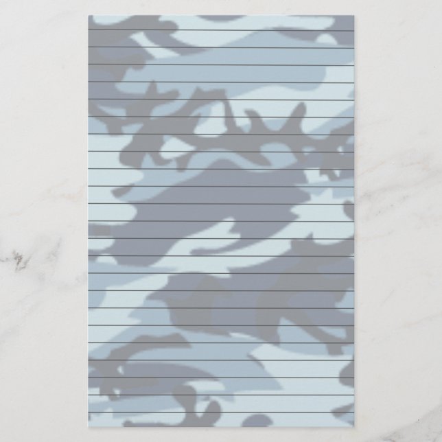 Gezeichnetes Papier mit blauer Camouflage (Vorderseite)