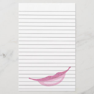 Gezeichnetes Papier mit Lächeln im Glittery Rosa