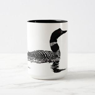 Gezeichnetes Setstück des Loon Hand Zweifarbige Tasse