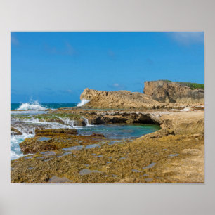Gezeitenbecken und Felskeile von Punta Las Tunas Poster