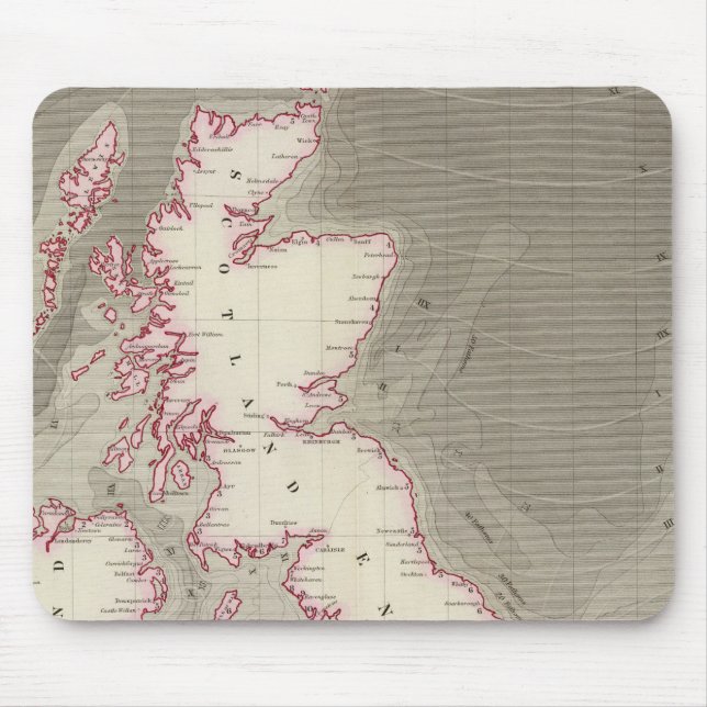 Gezeitenkarte Britische Meere Mousepad (Vorne)