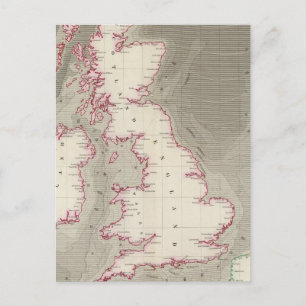 Gezeitenkarte Britische Meere Postkarte