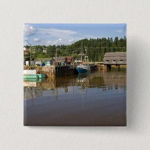 Gezeitenmitte in der Bay of Fundy bei St. Martins, Button
