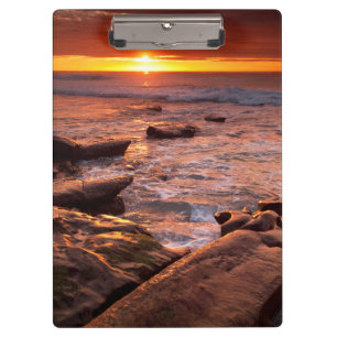 Gezeitentümpel bei Sonnenuntergang, Kalifornien Klemmbrett