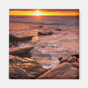 Gezeitentümpel bei Sonnenuntergang, Kalifornien Magnet
