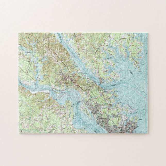 Gezeitenwasser Virginia Map (1984) Puzzle (Horizontal)