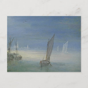 Gezicht op een dorp aan een rivier postkarte