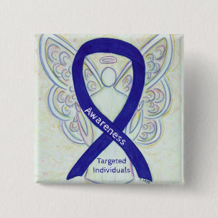 Gezielte Einzelpersonen Angel Awareness Ribbon-But Button