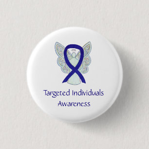 Gezielte Einzelpersonen Angel Awareness Ribbon-But Button