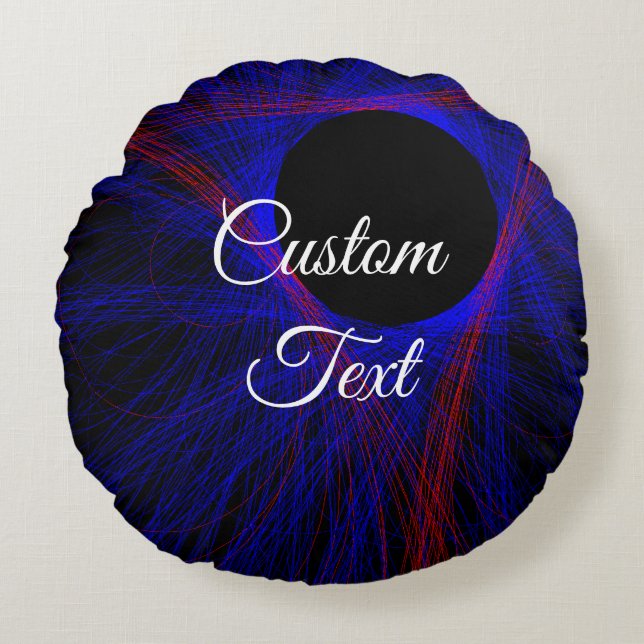 Gezieltes dreieckiges geometrisches Rundkissen Rundes Kissen (Vorderseite)