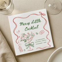 Gezogene Fröhliche Kleine Cocktail-Weihnachtsfeier