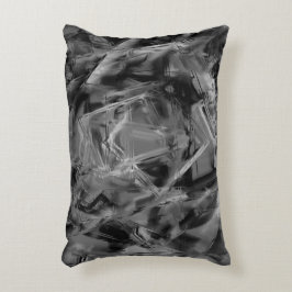 gezogene Quadrate, graue und schwarze Pinselstrich Dekokissen