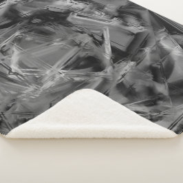 gezogene Quadrate, graue und schwarze Pinselstrich Sherpadecke