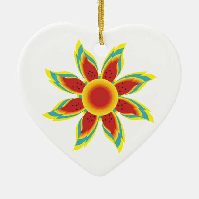 Gezüchtete Sonnenblumen Keramik Ornament (Vorne)