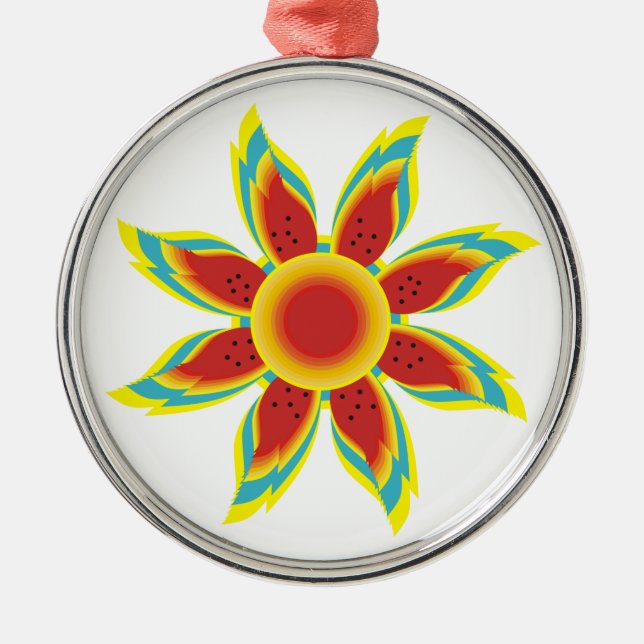 Gezüchtete Sonnenblumen Ornament Aus Metall (Vorne)