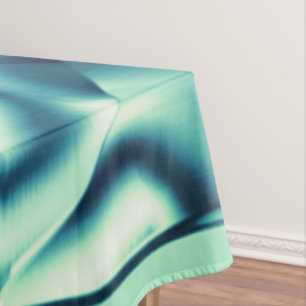 Gezwirnte, grünlich blaue Formen, schimmernde Zyan Tischdecke